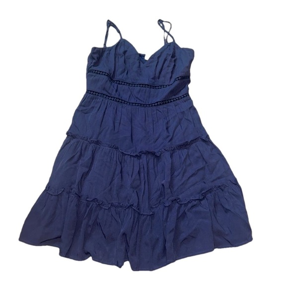 Altard State Ruffle Tiered Navy Blue Spaghetti Strap Dress Size Large - Picture 1 of 6